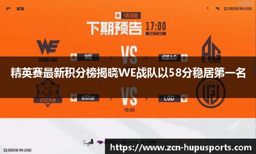 精英赛最新积分榜揭晓WE战队以58分稳居第一名